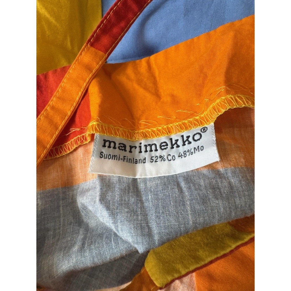 VTG Marimekko Dress 2 Piece Set Womens Medium Multicolor Colorblock Finland 80s - Picture 7 of 16